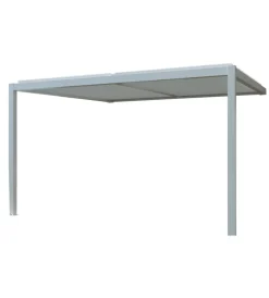 Coperture Per Esterno E Accessori|Pergola bioclimatica addossata riviera "calicantus wall" in alluminio bianco con led 400x300x230/245 cm