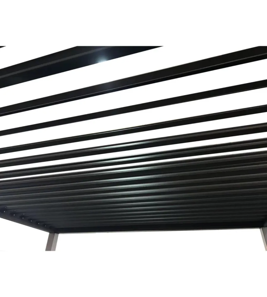 Coperture Per Esterno E Accessori-EuroGarden Pergola bioclimatica da esterno "atena" con apertura a manovella in alluminio antracite 3x4 m