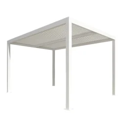 Coperture Per Esterno E Accessori- Pergola bioclimatica da esterno "artemide" in alluminio bianco 3x4 m