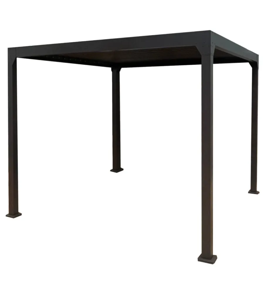 EuroGarden Coperture Per Esterno E Accessori|Pergola bioclimatica da esterno "era" in alluminio e acciaio antracite 3x3 m