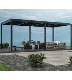Coperture Per Esterno E Accessori- Pergola bioclimatica elica garden antracite 7,8x4x2,5 m