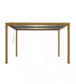 Coperture Per Esterno E Accessori|Pergola bioclimatica elica garden effetto legno 294x394x250 cm