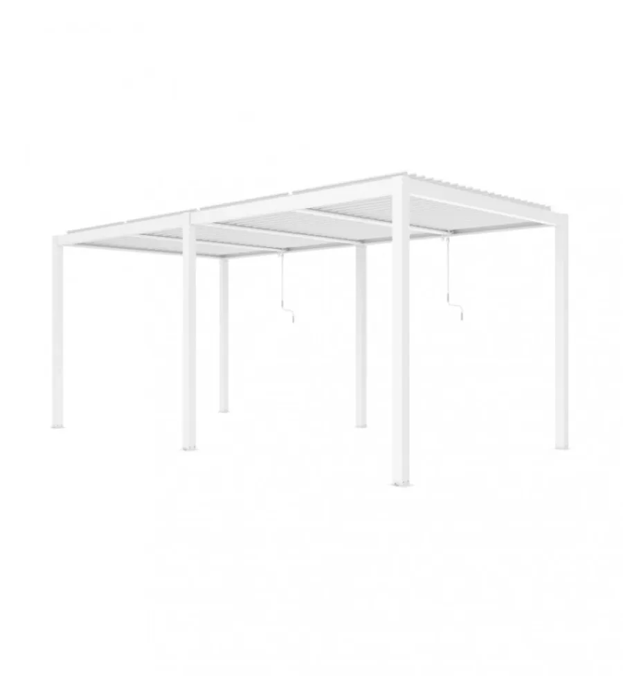 Outlet Pergola bioclimatica elica garden bianco 5,8x3x2,5 mt Coperture Per Esterno E Accessori