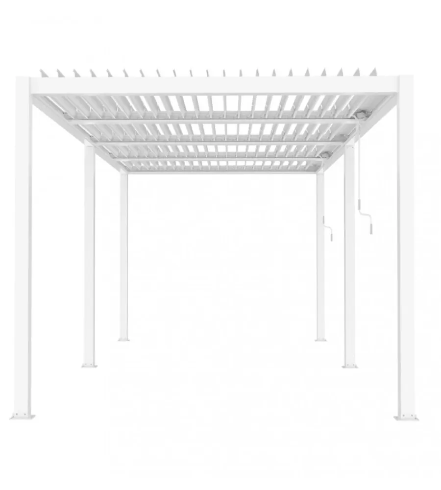 Outlet Pergola bioclimatica elica garden bianco 5,8x3x2,5 mt Coperture Per Esterno E Accessori