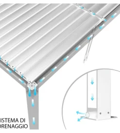 Outlet Pergola bioclimatica elica garden bianco 5,8x3x2,5 mt Coperture Per Esterno E Accessori