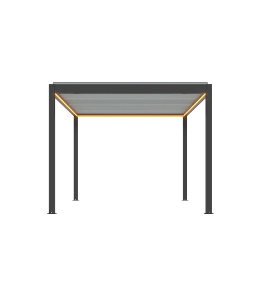 Coperture Per Esterno E Accessori|Pergola bioclimatica motorizzata riviera "quadrifoglio" in alluminio antracite 400x300x250 cm