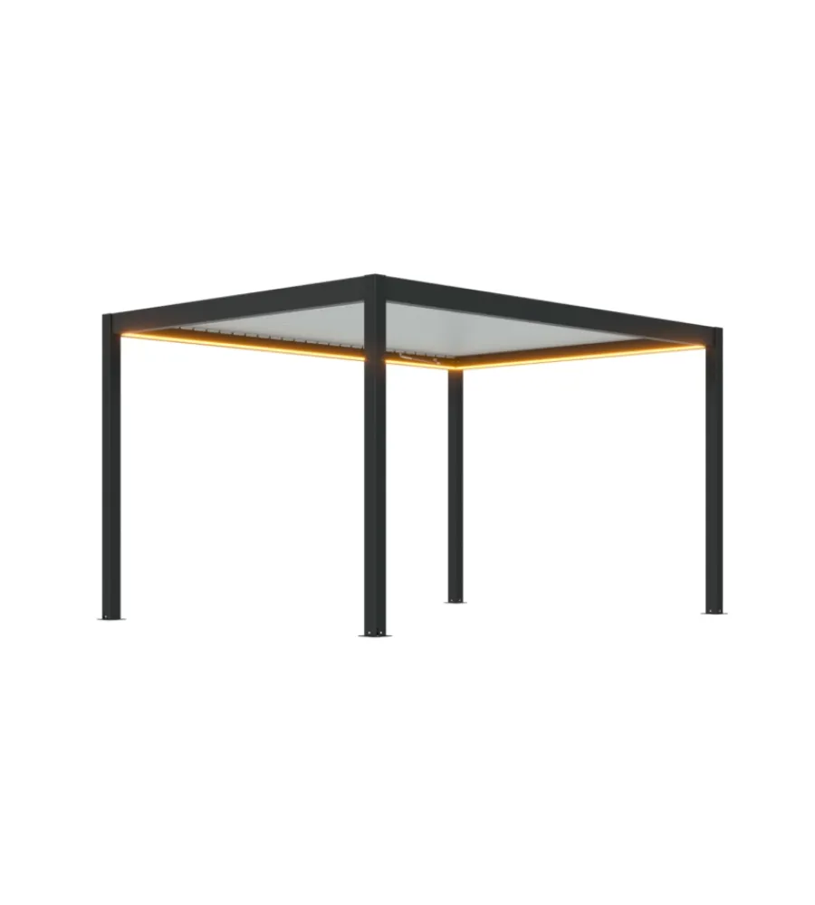 Coperture Per Esterno E Accessori|Pergola bioclimatica motorizzata riviera "quadrifoglio" in alluminio antracite 400x300x250 cm