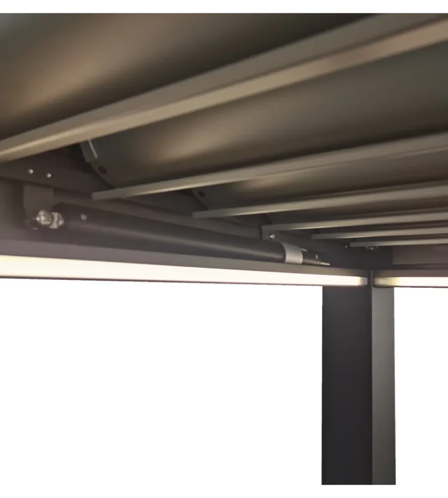 Coperture Per Esterno E Accessori|Pergola bioclimatica motorizzata riviera "quadrifoglio" in alluminio antracite 400x300x250 cm