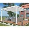 Coperture Per Esterno E Accessori- Pergola bioclimatica motorizzata riviera "bouganville" in alluminio bianco 400x400x250 cm