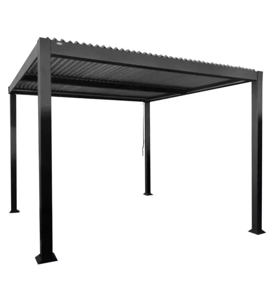 Coperture Per Esterno E Accessori- Pergola bioclimatica riviera "solanum plus" in alluminio antracite 300x300x240 cm