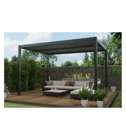 Coperture Per Esterno E Accessori- Pergola bioclimatica riviera "solanum plus" in alluminio antracite 300x400x240 cm