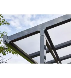 Coperture Per Esterno E Accessori- Pergola da esterno in alluminio antracite con copertura in policarbonato 4x3 m