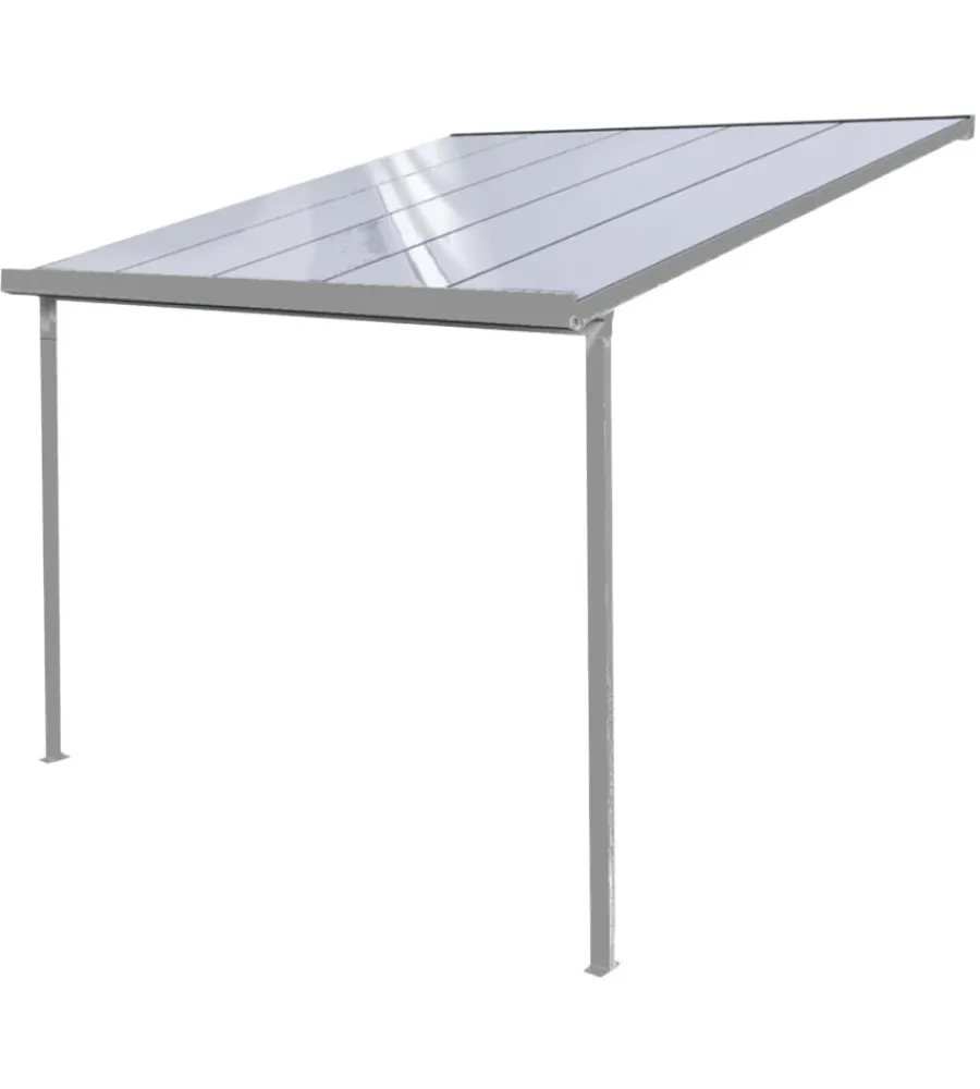 Discount Pergola da esterno "patio" in alluminio antracite e policarbonato opale, 3x4 metri Coperture Per Esterno E Accessori