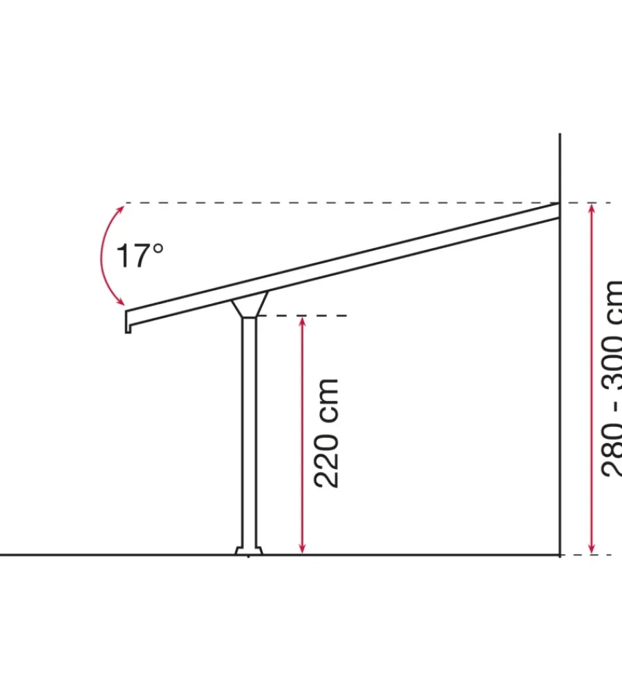 Discount Pergola da esterno "patio" in alluminio antracite e policarbonato opale, 3x4 metri Coperture Per Esterno E Accessori