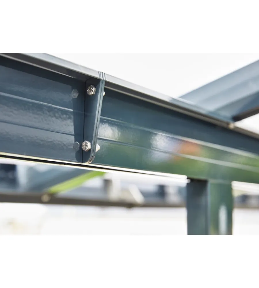 Coperture Per Esterno E Accessori|Pergola da esterno "patio" in alluminio antracite e policarbonato opale, 4x4 metri