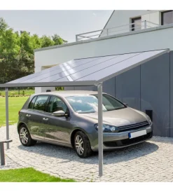 Coperture Per Esterno E Accessori|Pergola da esterno "patio" in alluminio antracite e policarbonato trasparente, 3x4 metri