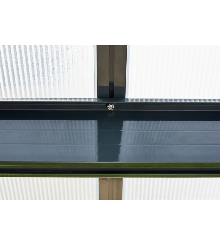Coperture Per Esterno E Accessori|Pergola da esterno "patio" in alluminio antracite e policarbonato opale, 4x3 metri