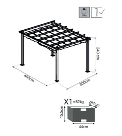 Online Pergola rettangolare elica garden 