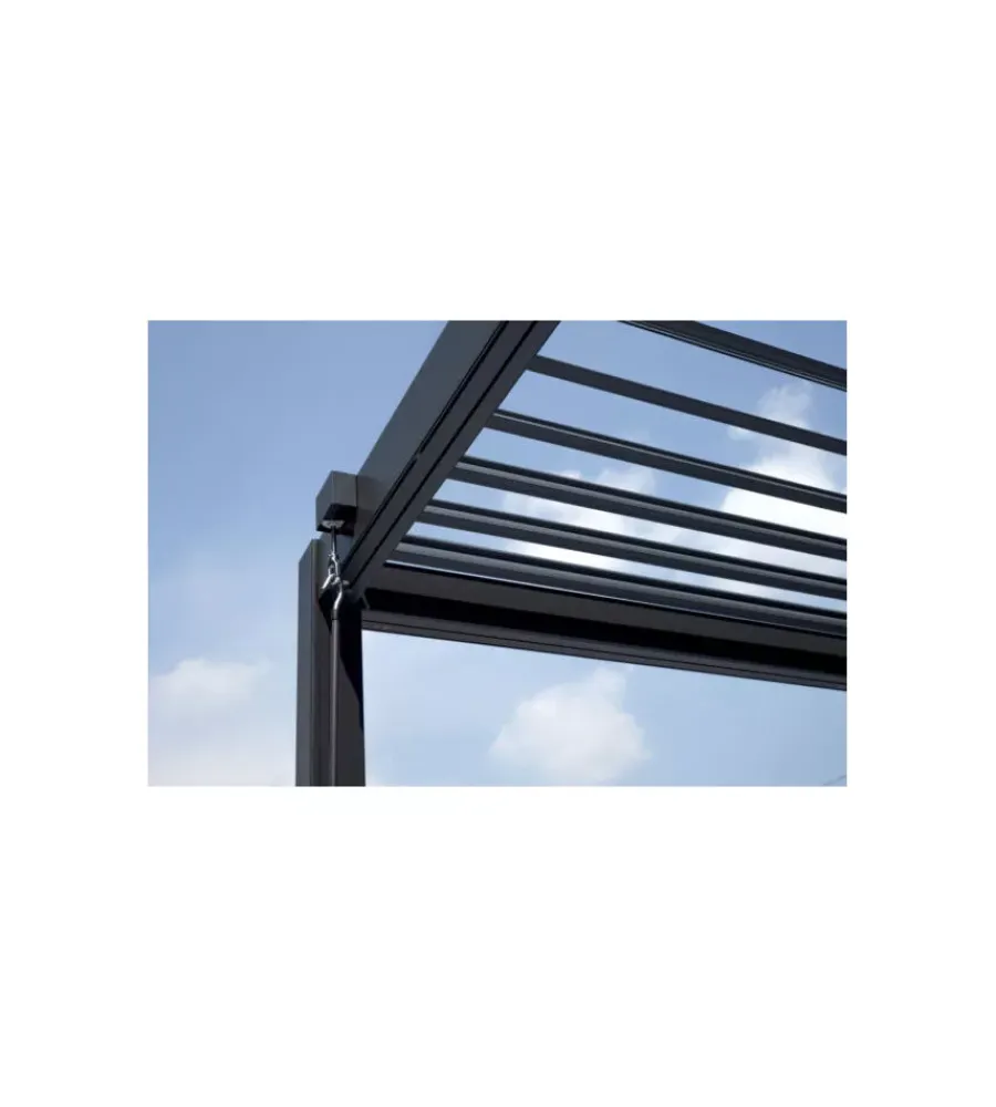Coperture Per Esterno E Accessori- Pergola solaria "texas" in alluminio antracite 3x6 mt
