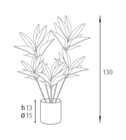 Fiori Artificiali- Pianta di dracaena in polietilene con 88 foglie, 130 cm