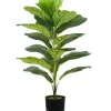 Fiori Artificiali|Pianta di ficus lyrata in polietilene con 21 foglie, 75 cm