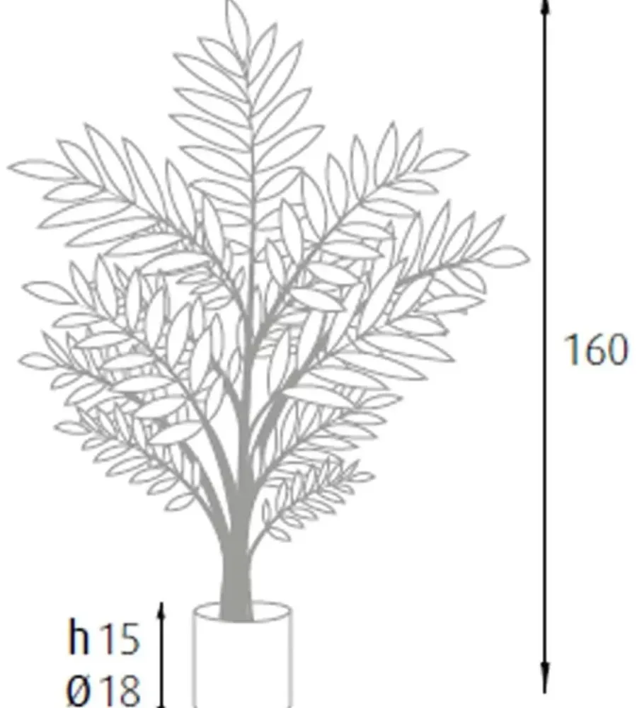 Fiori Artificiali- Pianta di palma areca in polietilene con 33 foglie, 160 cm