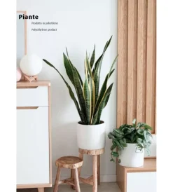 Fiori Artificiali|Pianta di sansevieria in polietilene con 12 foglie, 45 cm