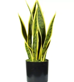 Fiori Artificiali|Pianta di sansevieria in polietilene con 12 foglie, 45 cm