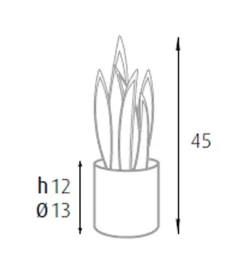 Fiori Artificiali|Pianta di sansevieria in polietilene con 12 foglie, 45 cm