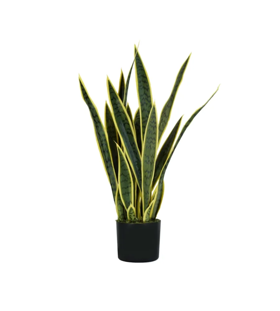 Fiori Artificiali- Pianta di sansevieria in polietilene con 21 foglie, 75 cm