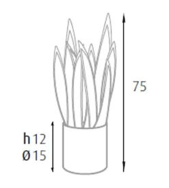 Fiori Artificiali- Pianta di sansevieria in polietilene con 21 foglie, 75 cm