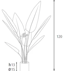 Online Pianta strelitzia in polietilene con 12 foglie e 2 fiori, 120 cm Fiori Artificiali
