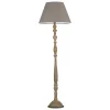 Illuminazione Per Interno|Piantana "boutique" in legno e tessuto grigio 155x45 cm, max 60w