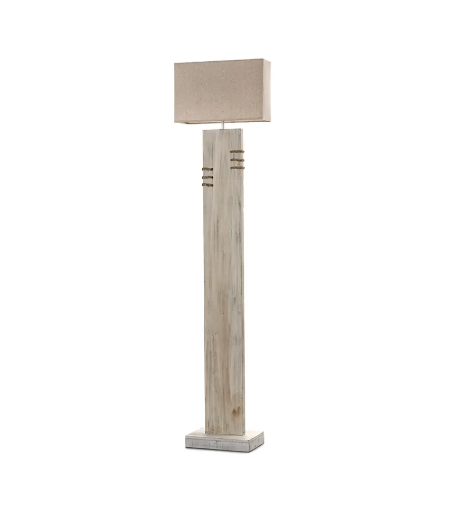Sale Piantana "gea" legno e corda, e27 Illuminazione Per Interno