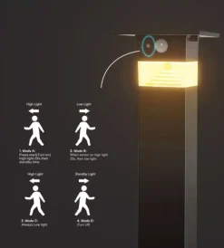 Illuminazione Per Esterno- Piantana led solare da esterno vtac nero 3000k