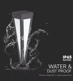 Illuminazione Per Esterno- Piantana led solare da esterno vtac nero a cono con telecomando 3000k