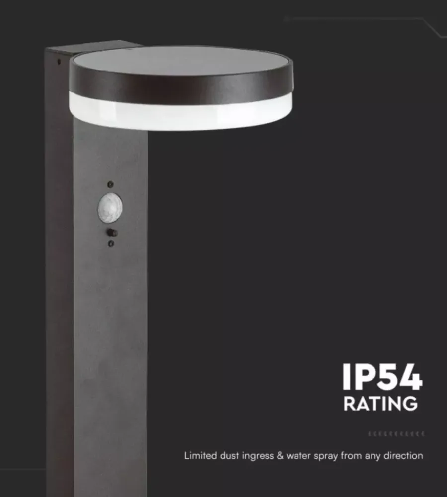Piantana led solare da esterno vtac nero rotonda 3000k Illuminazione Per Esterno