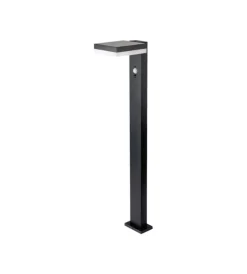 Illuminazione Per Esterno|Piantana led solare da esterno vtac quadrata nero 3000k