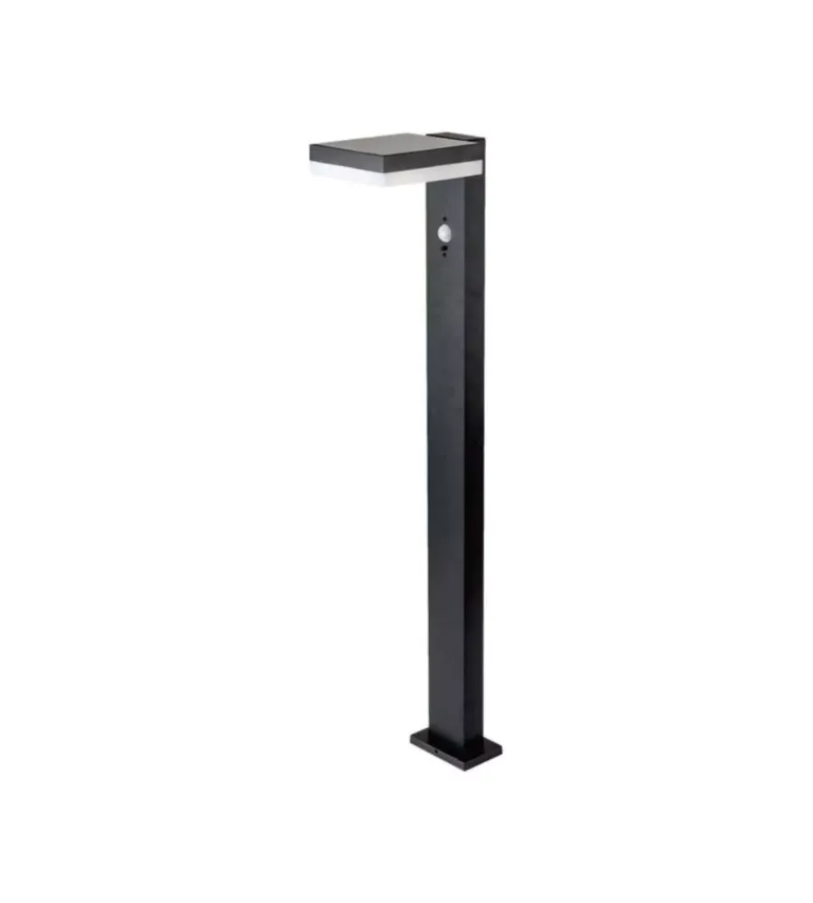 Illuminazione Per Esterno|Piantana led solare da esterno vtac quadrata nero 3000k