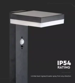 Illuminazione Per Esterno|Piantana led solare da esterno vtac quadrata nero 3000k