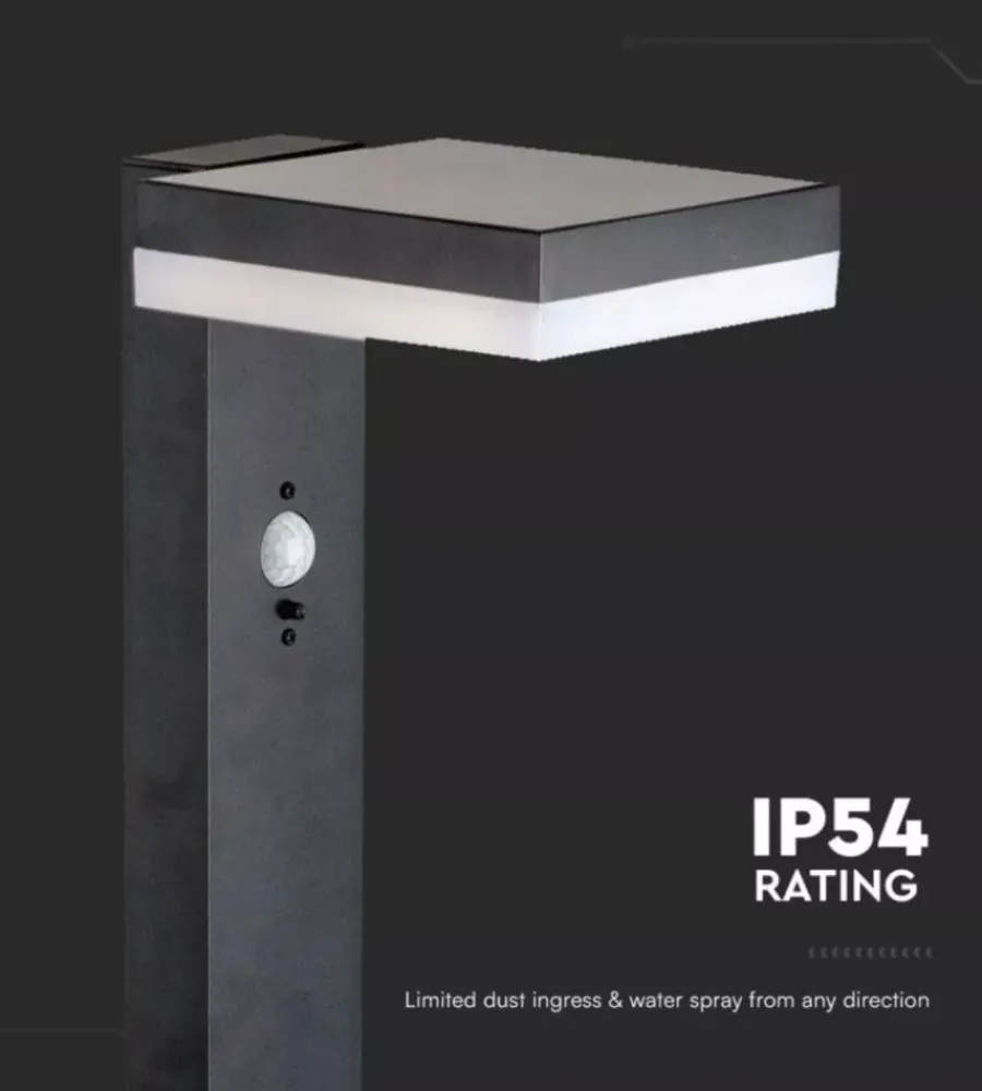 Illuminazione Per Esterno|Piantana led solare da esterno vtac quadrata nero 3000k