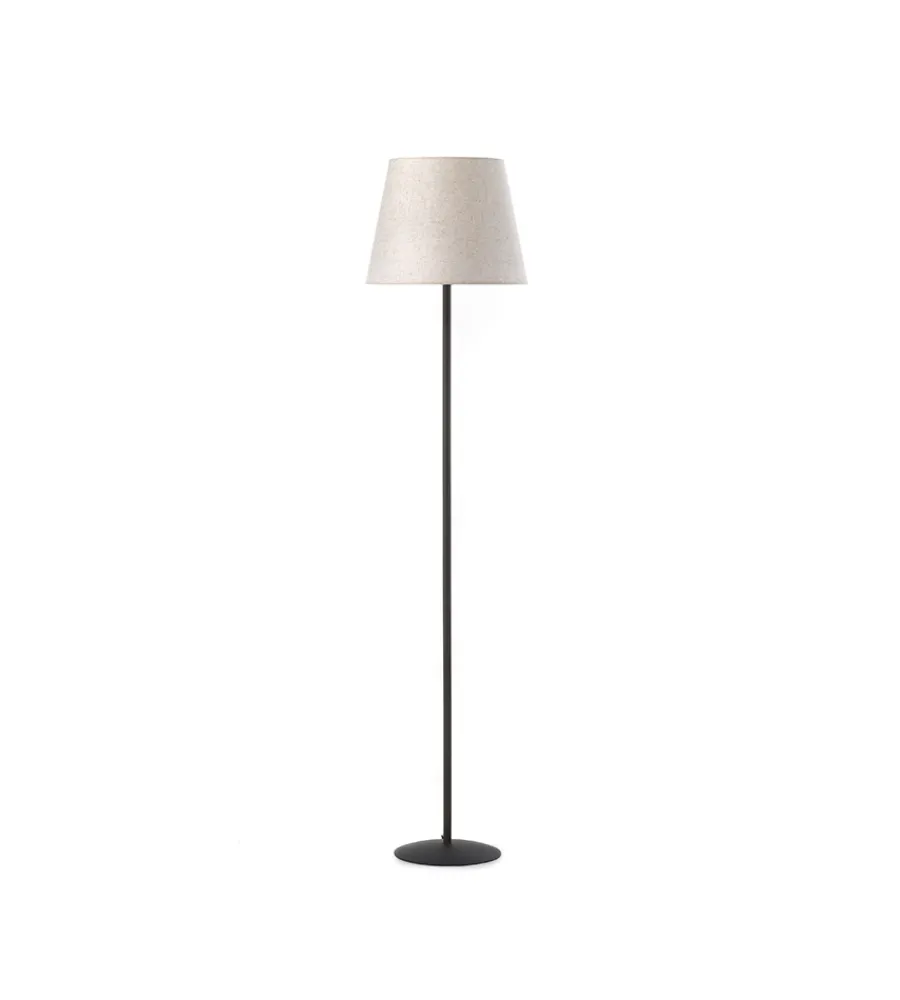 Illuminazione Per Interno-Onli Piantana "loris" nero con paralume color sabbia, e27