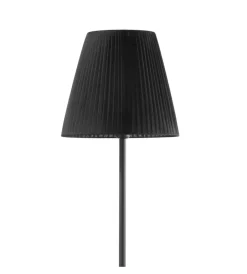 Hot Piantana "loris" nero con paralume nero, e27 Illuminazione Per Interno