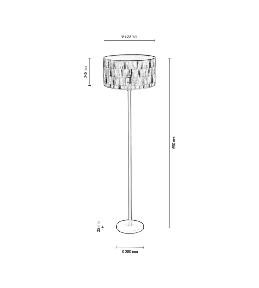 Discount Piantana "lunita" 1 luce tessuto, e27 Illuminazione Per Interno