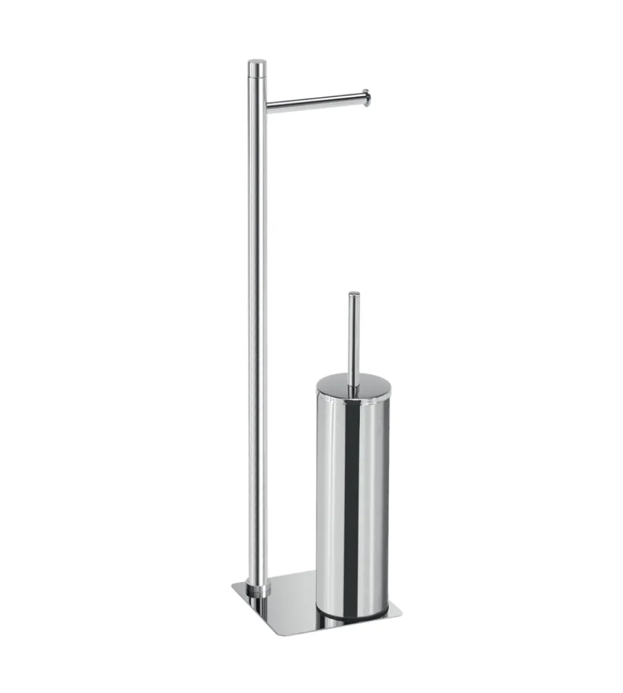 Accessori Bagno|Piantana portarotolo e scopino wc gedy "trilly" in acciaio inox cromato