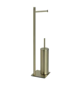 Hot Piantana portarotolo e scopino wc gedy "trilly" in acciaio inox oro spazzolato Accessori Bagno