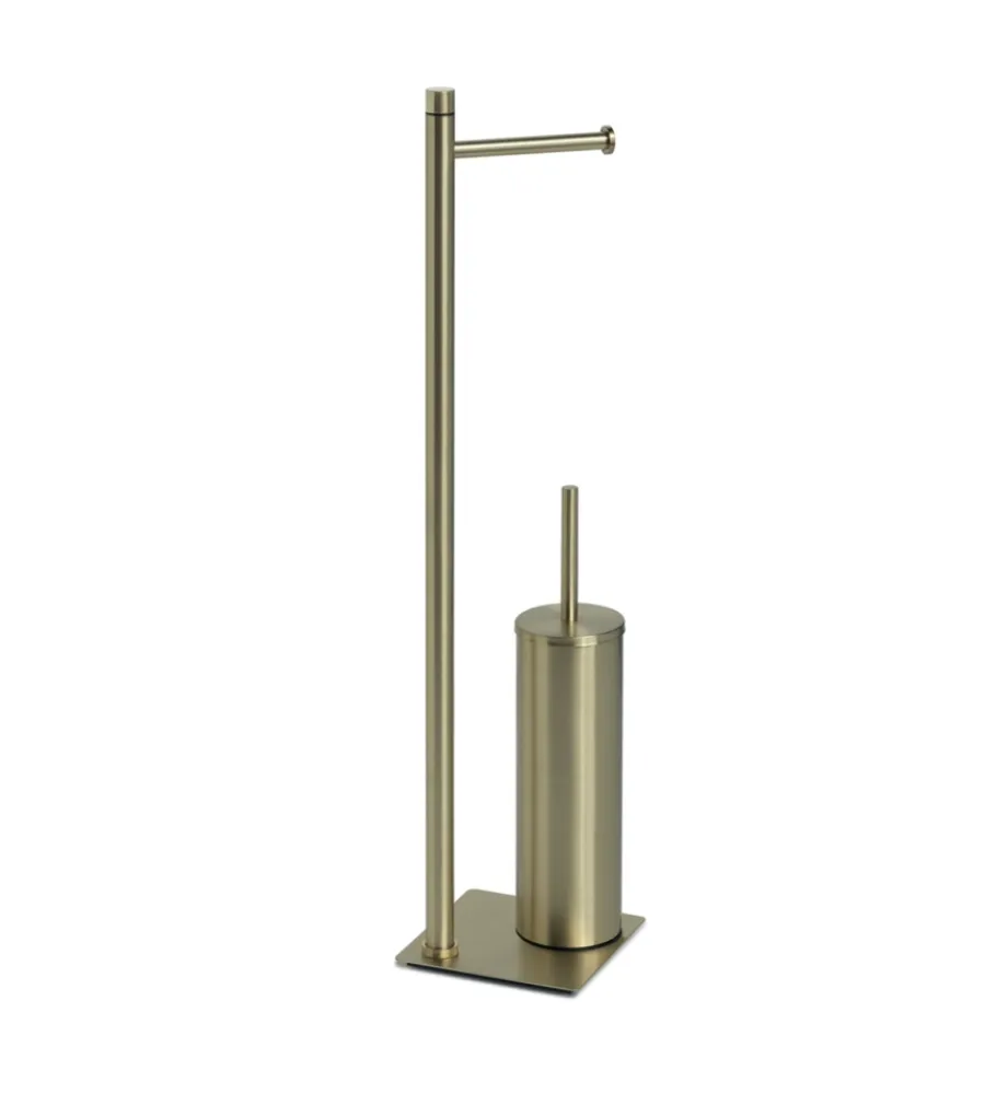 Hot Piantana portarotolo e scopino wc gedy "trilly" in acciaio inox oro spazzolato Accessori Bagno