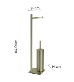 Hot Piantana portarotolo e scopino wc gedy "trilly" in acciaio inox oro spazzolato Accessori Bagno