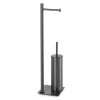 Accessori Bagno|Piantana portarotolo e scopino wc gedy "trilly" in acciaio inox gun metal