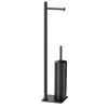 Accessori Bagno- Piantana portarotolo e scopino wc gedy "trilly" in acciaio inox nero